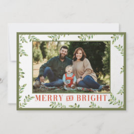 Frohe und helle Grüne Weihnachtskarte Feiertagskarte