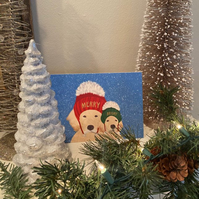 Frohe und helle Hunde Weihnachtskarte Feiertagskarte (Von Creator hochgeladen)