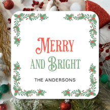 Frohe und helle moderne Familienname Weihnachten