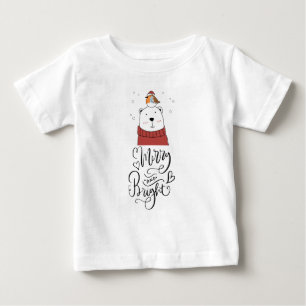 Frohe und helle Niedliche Baby Weihnachtsbär T-shirt