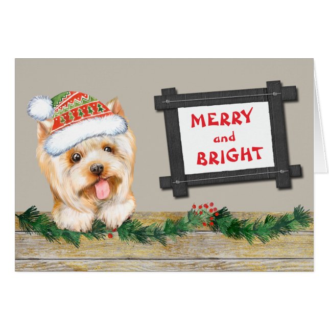 Frohe und helle Niedliche Westie Dog Weihnachten (Vorderseite (Horizontal))