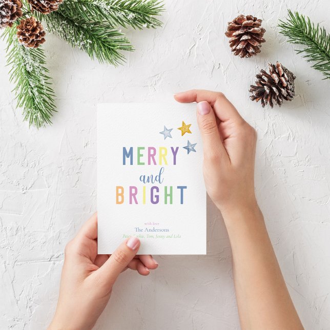 Frohe und helle Pastel Weihnachten (Merry and Bright colourful Christmas card)