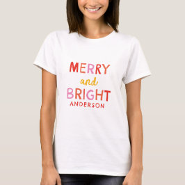 Frohe und helle Personalisierte Weihnachtsferien T T-Shirt