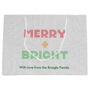 Frohe und helle Typografie Weihnachtssüßer Große Geschenktüte