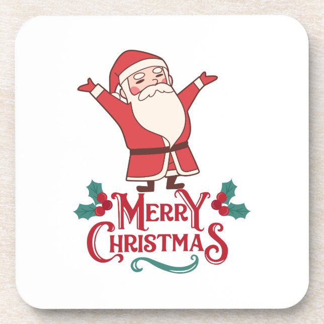 Frohe und helle Weihnachten 2023 Familienurlaub Getränkeuntersetzer (Vorderseite)