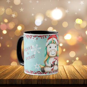 Frohe und helle Weihnachten Einhorn Kinder Tasse