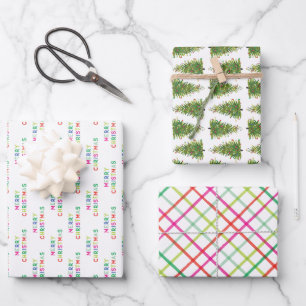Frohe und helle Weihnachten Geschenkpapier Set