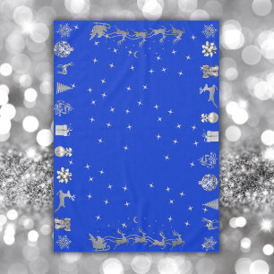 Frohe und helle Weihnachten in Silver and Blue   Tischdecke