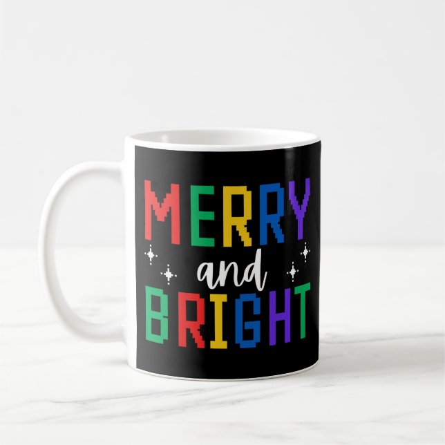 Frohe und helle Weihnachten Kaffeetasse (Links)