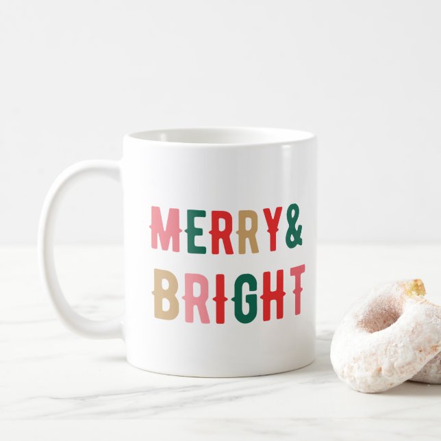 Frohe und helle Weihnachten Kaffeetasse (Mit Donut)