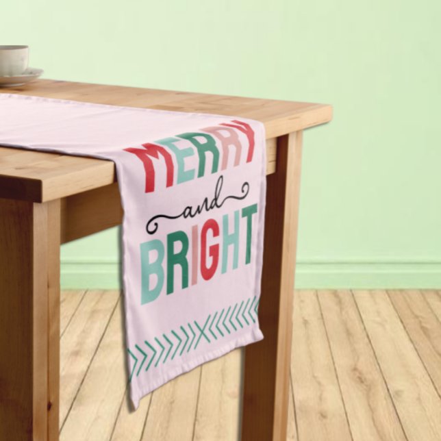 Frohe und helle Weihnachten Kurzer Tischläufer (Von Creator hochgeladen)