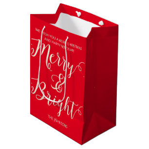 Frohe und helle Weihnachten Mittlere Geschenktüte