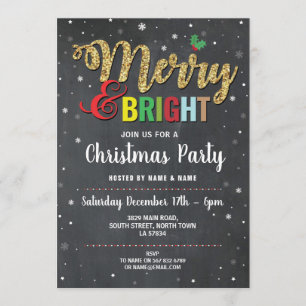Frohe und helle Weihnachten Party Feiertage Schnee Einladung