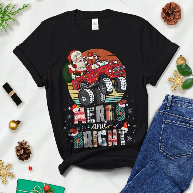 Frohe und helle Weihnachten, Weihnachten Auto T -  T-Shirt (Von Creator hochgeladen)