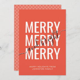 Frohe und helle Weihnachts-Orange-Schachbrett Feiertagskarte