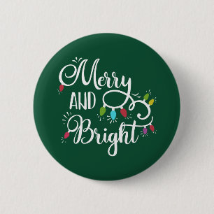 frohe und helle Weihnachtsbeleuchtung Button