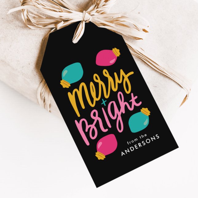 Frohe und helle Weihnachtsbeleuchtung Urlaub Geschenkanhänger (Von Creator hochgeladen)