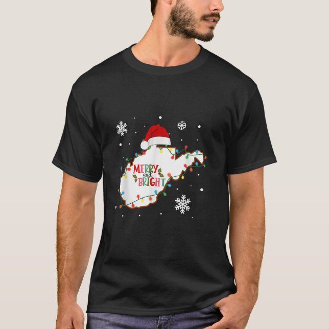 Frohe und helle Weihnachtsbeleuchtung Weihnachten  T-Shirt (Vorderseite)
