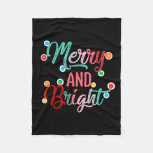 Frohe und helle Weihnachtsbeleuchtung Weihnachtsfa Fleecedecke
