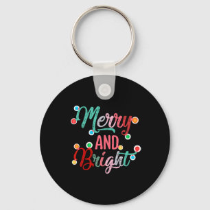 Frohe und helle Weihnachtsbeleuchtung Weihnachtsfa Schlüsselanhänger
