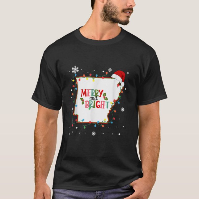 Frohe und helle Weihnachtsbeleuchtung Xmas Arkansa T-Shirt (Vorderseite)