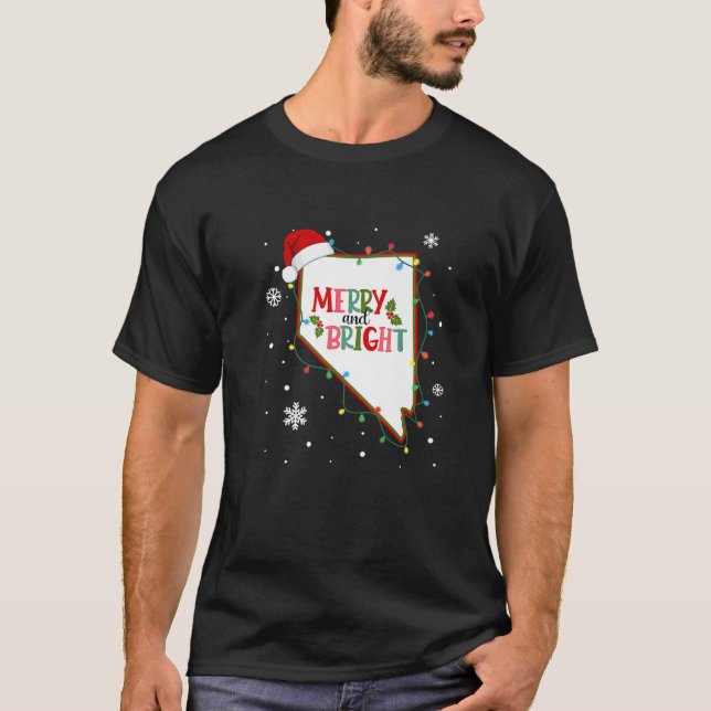 Frohe und helle Weihnachtsbeleuchtung Xmas Nevada  T-Shirt (Vorderseite)