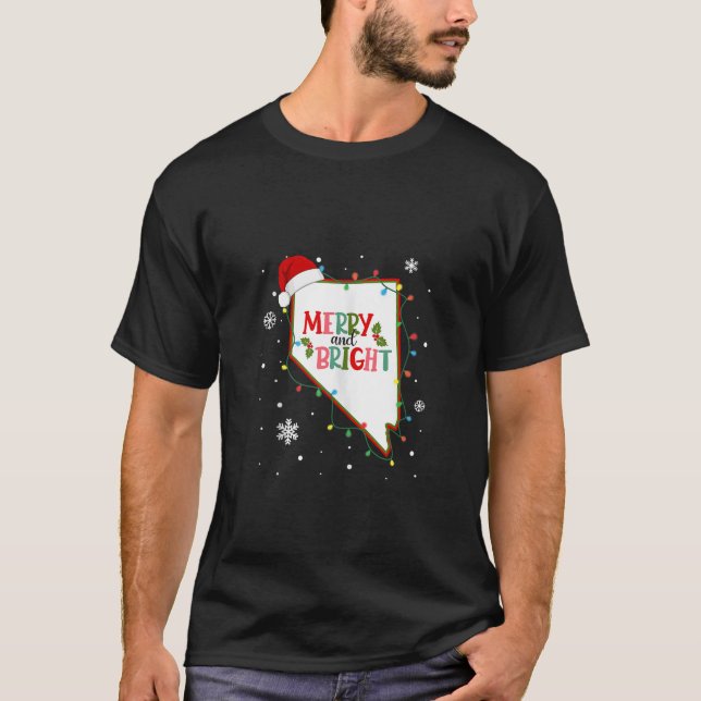 Frohe und helle Weihnachtsbeleuchtung Xmas Nevada  T-Shirt (Vorderseite)
