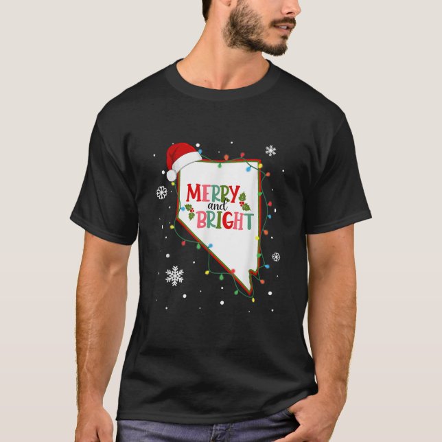 Frohe und helle Weihnachtsbeleuchtung Xmas Nevada  T-Shirt (Vorderseite)