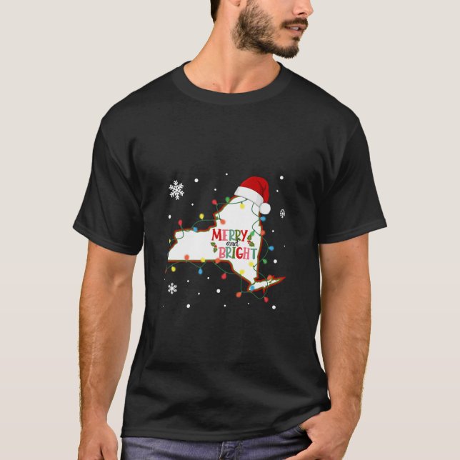 Frohe und helle Weihnachtsbeleuchtung Xmas New Yor T-Shirt (Vorderseite)