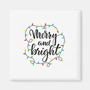 Frohe und helle Weihnachtsfamilie Pajamas Matching Magnet