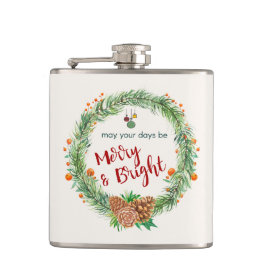 Frohe und helle Weihnachtsfeier Flachmann