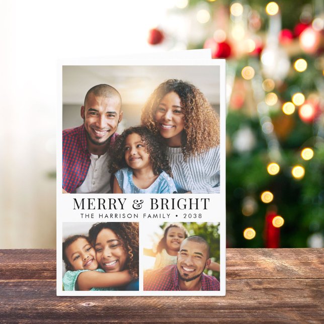 Frohe und helle Weihnachtsfeier Foto Feiertagskarte (Share the love and warmth of the holiday season with this personalized photo Christmas card)