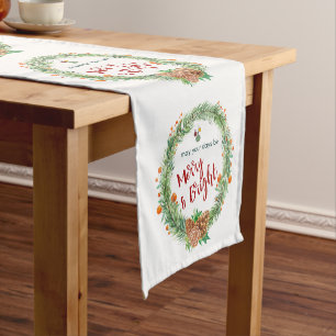 Frohe und helle Weihnachtsfeier Kurzer Tischläufer