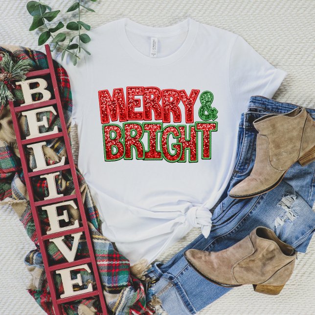 Frohe und helle Weihnachtsfeier mit Sparkle T-Shirt (Von Creator hochgeladen)