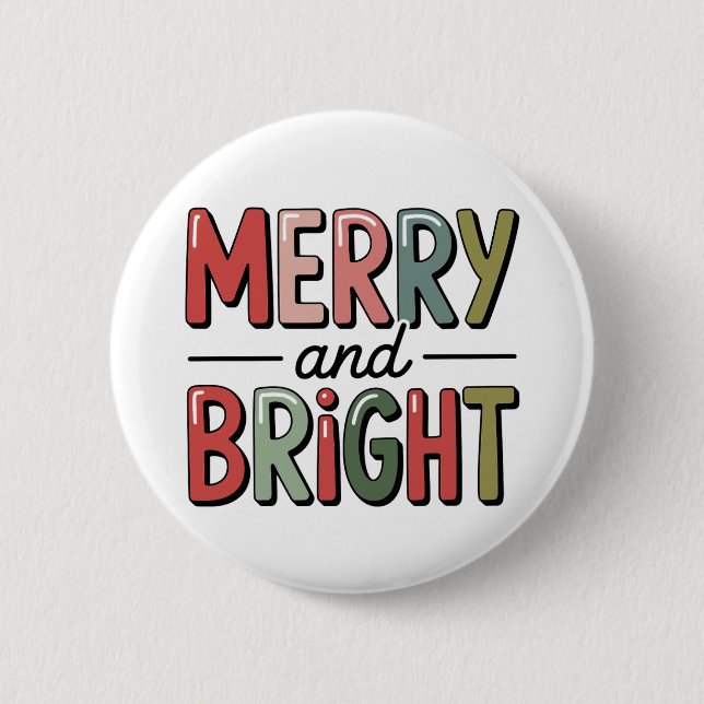 Frohe und helle Weihnachtsfeiertage Button (Vorderseite)
