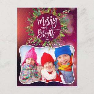 Frohe und helle Weihnachtsfeiertage Gruß Foto Feiertagspostkarte