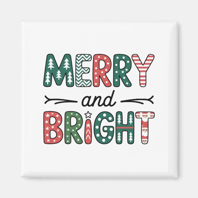 Frohe und helle Weihnachtsfeiertage Magnet (Vorne)