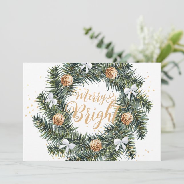 Frohe und helle Weihnachtsfeiertagskarte Feiertagskarte (Stehend Vorderseite)