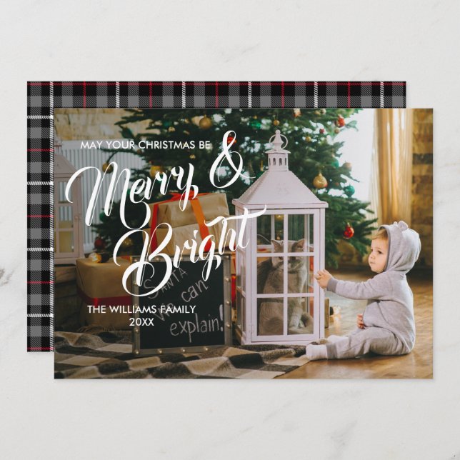 Frohe und helle Weihnachtsfotokarte Einladung