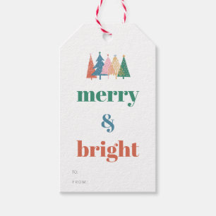 Frohe und helle Weihnachtsgeschenke Tags farbenfro Geschenkanhänger