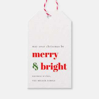 Frohe und helle Weihnachtsgeschenke Tags farbenfro Geschenkanhänger