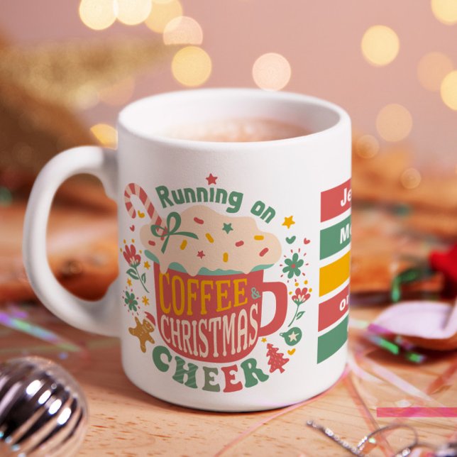 Frohe und helle Weihnachtskaffee Kaffeetasse (A perfect gift for anyone who’s merry, bright, and caffeinated!)
