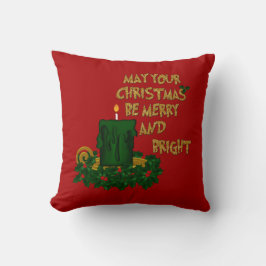 Frohe und helle Weihnachtskerzenkissen Stil 2 Kissen
