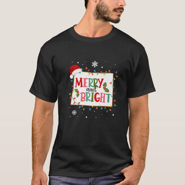 Frohe und helle Weihnachtslicht Weihnachten Weihna T-Shirt (Vorderseite)