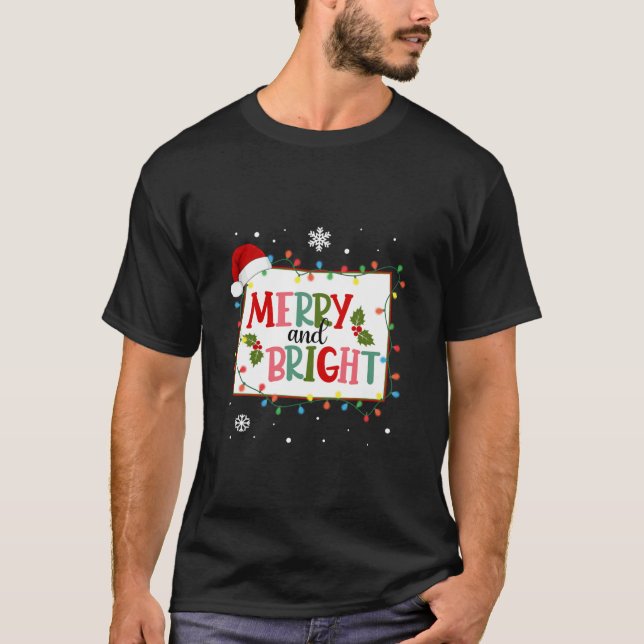 Frohe und helle Weihnachtslicht Weihnachten Weihna T-Shirt (Vorderseite)
