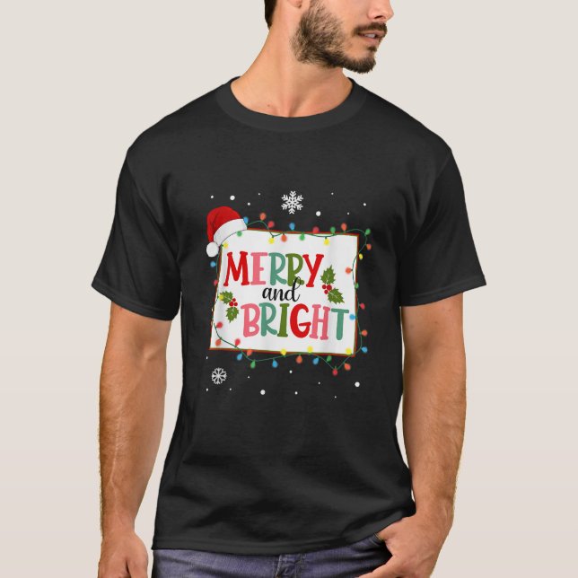 Frohe und helle Weihnachtslicht Weihnachten Weihna T-Shirt (Vorderseite)