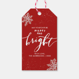 Frohe und helle Weihnachtsschneeflocke Custom Red Geschenkanhänger