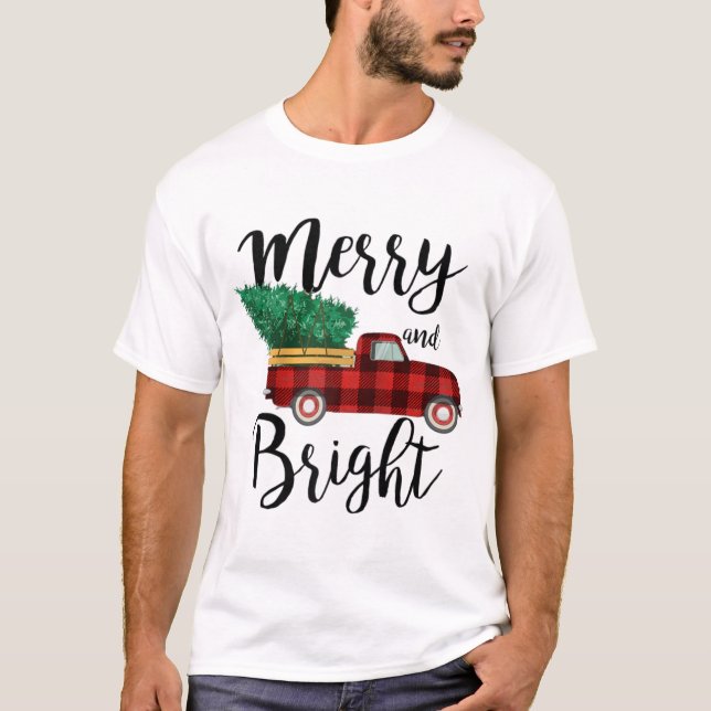 Frohe und helle Weihnachtswagen raglan T-Shirt (Vorderseite)
