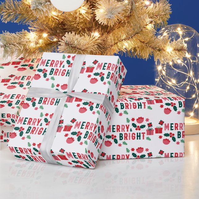 Frohe und helle Weihnachtswrapping Paper Geschenkpapier (Feiertage)
