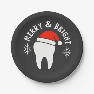 Frohe und helle Zahnarzthelfer Weihnachten Pappteller